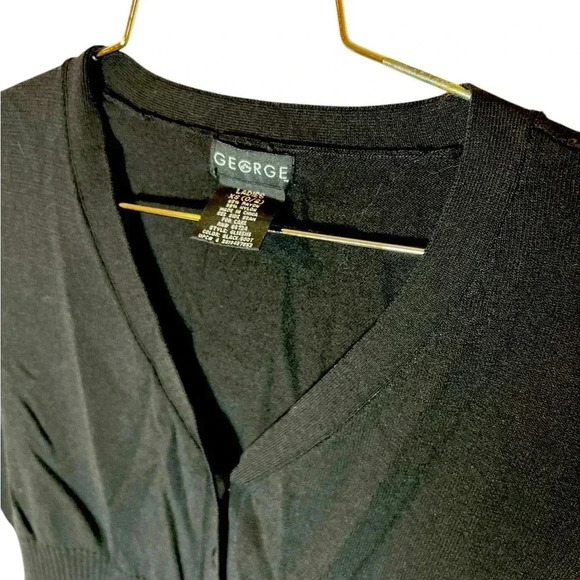 Short sleeve ribbed V-neck button up cardigan, Sz XS . - Picture 5 of 5